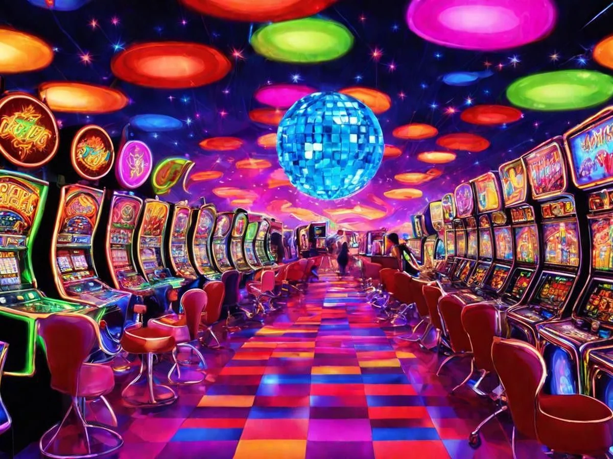 Visual reel slot dengan simbol dan cahaya permainan