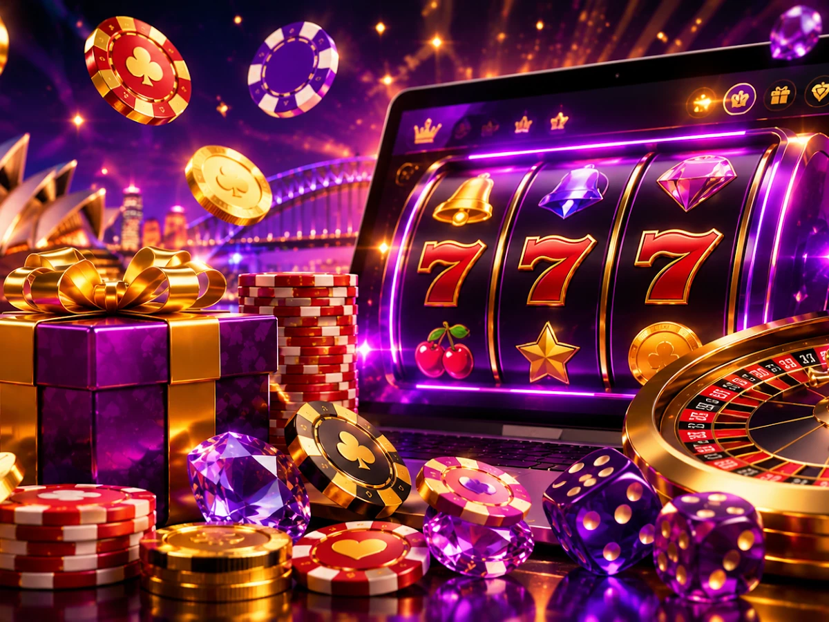 Layar permainan slot dengan reel dan simbol permainan