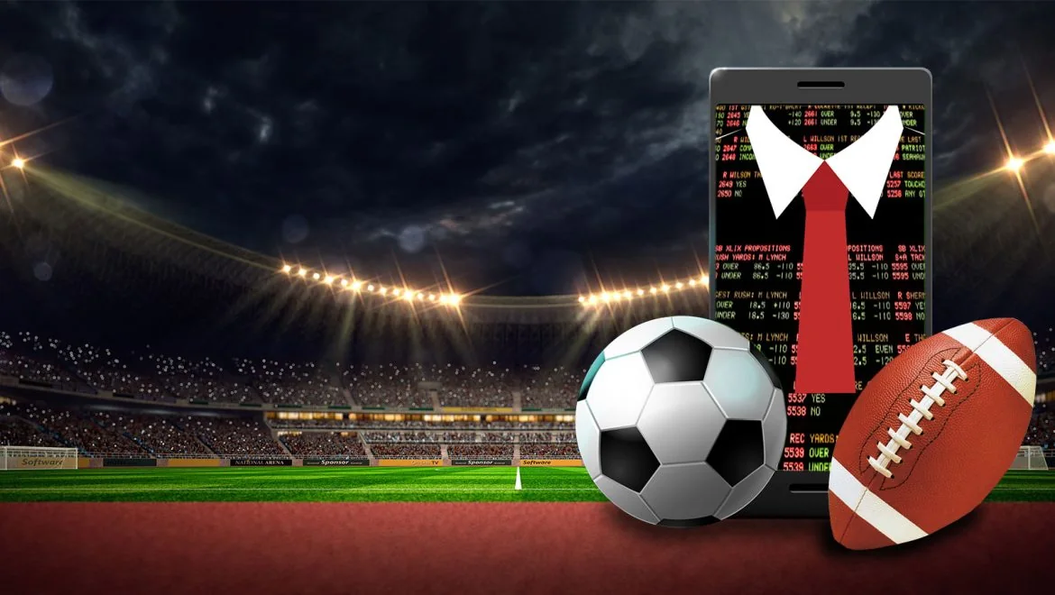Adegan pertandingan olahraga di layar digital